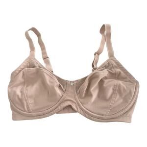 Breezies Body Brilliance Cut & Sew Wirefree Unlined Bra Solid Sunbeige 36DD Size